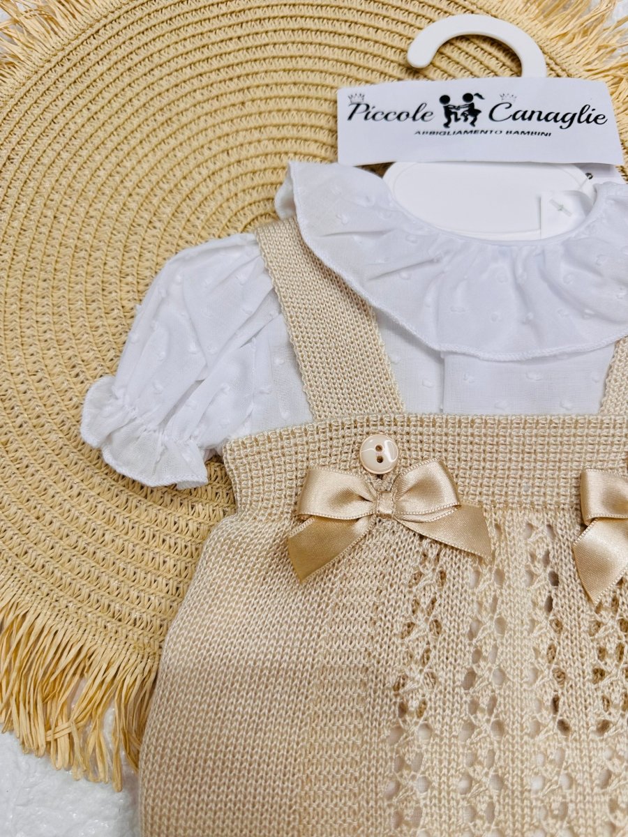 Pagliaccetto Salopetta In Filo Begie Neoanta 261156 - Piccole Canaglie - PC26850