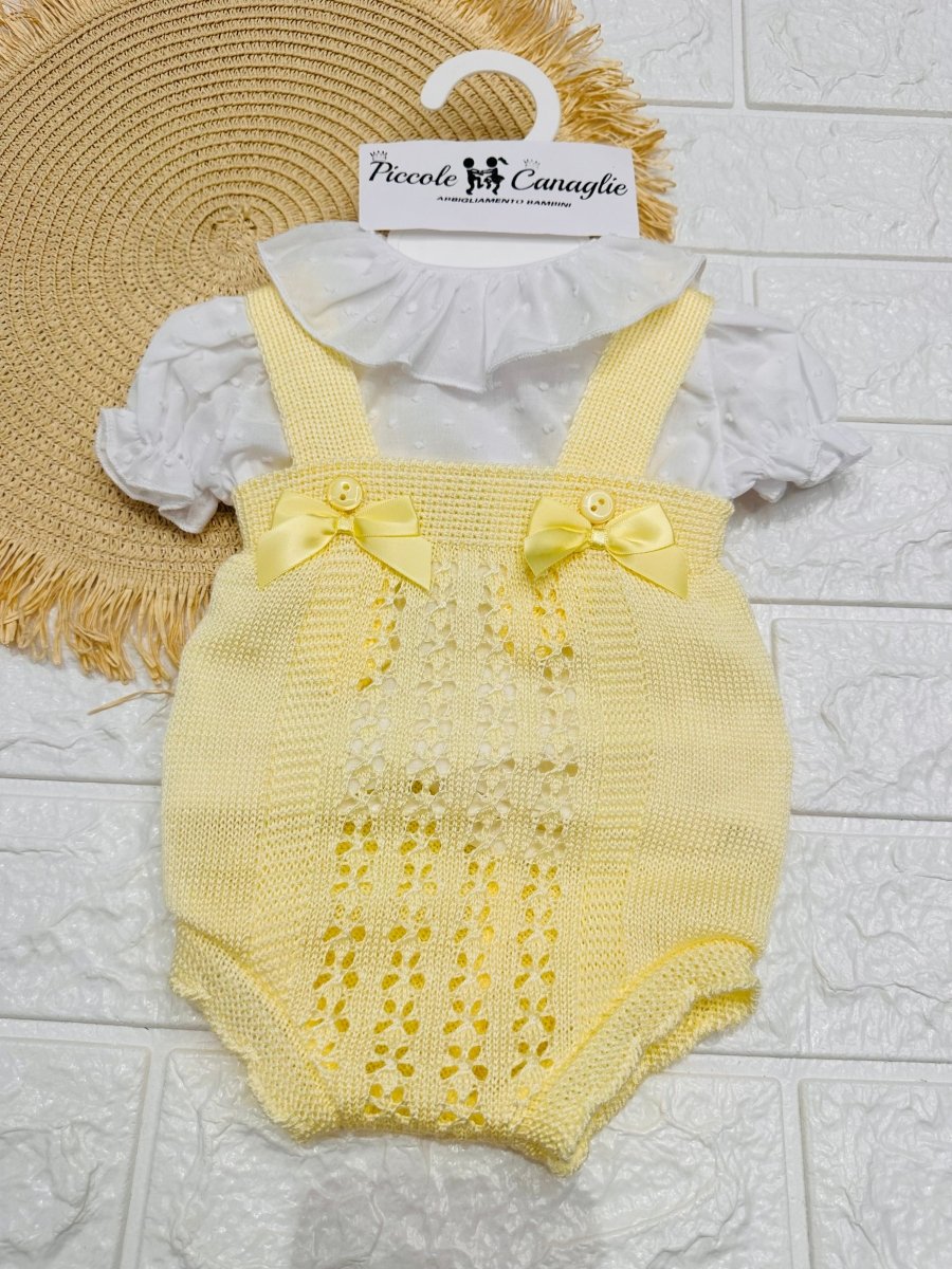 Pagliaccetto Salopetta In Filo Gialla Neoanta 261156 - Piccole Canaglie - PC26848