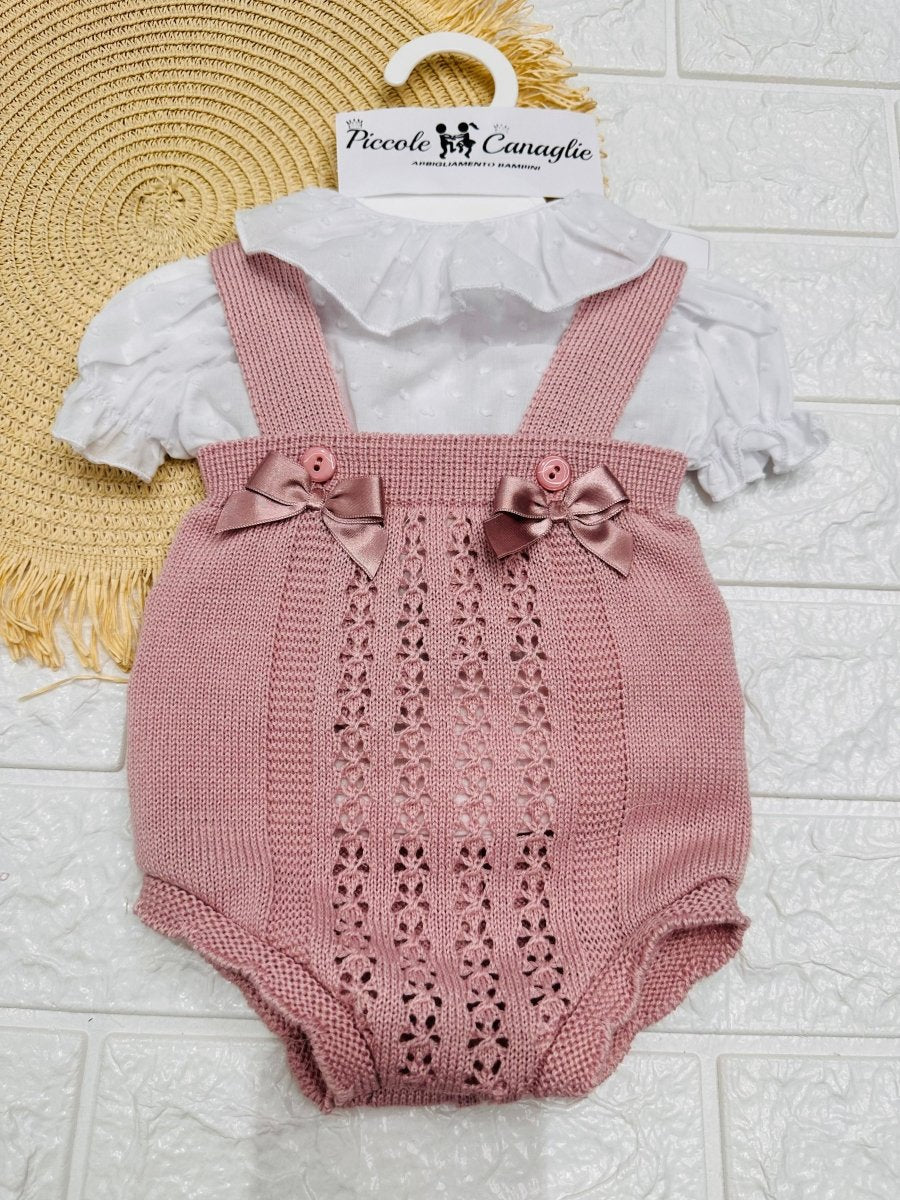 Pagliaccetto Salopetta In Filo Rosa Antico Neoanta 261156 - Piccole Canaglie - PC26849