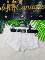 Pantaloncino Jeans Bianco Brillantini - Piccole Canaglie - PC27886