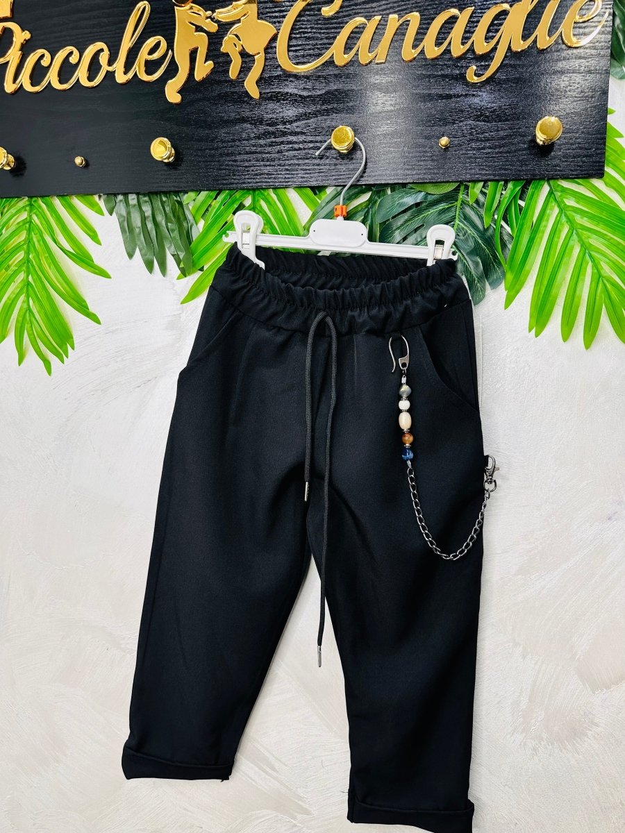 Pantalone Capri Nero 25380 - Piccole Canaglie - PC25485