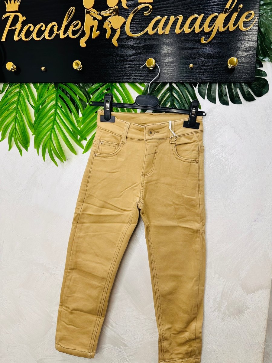 Pantalone caramello felpato - Piccole Canaglie - PC24664