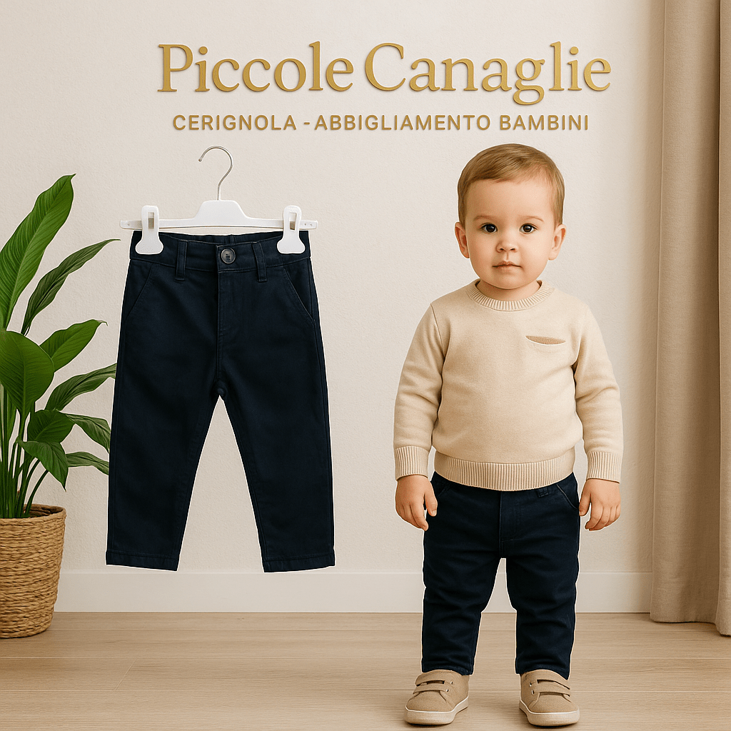 Pantalone felpato Blu - Piccole Canaglie - PC22582