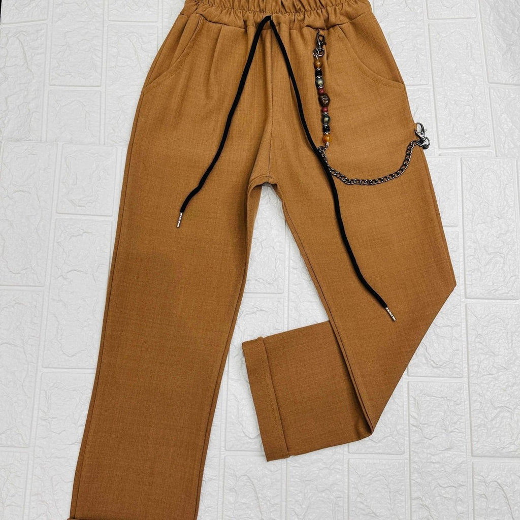 Pantalone modello Capri marrone - Piccole Canaglie - PC21228