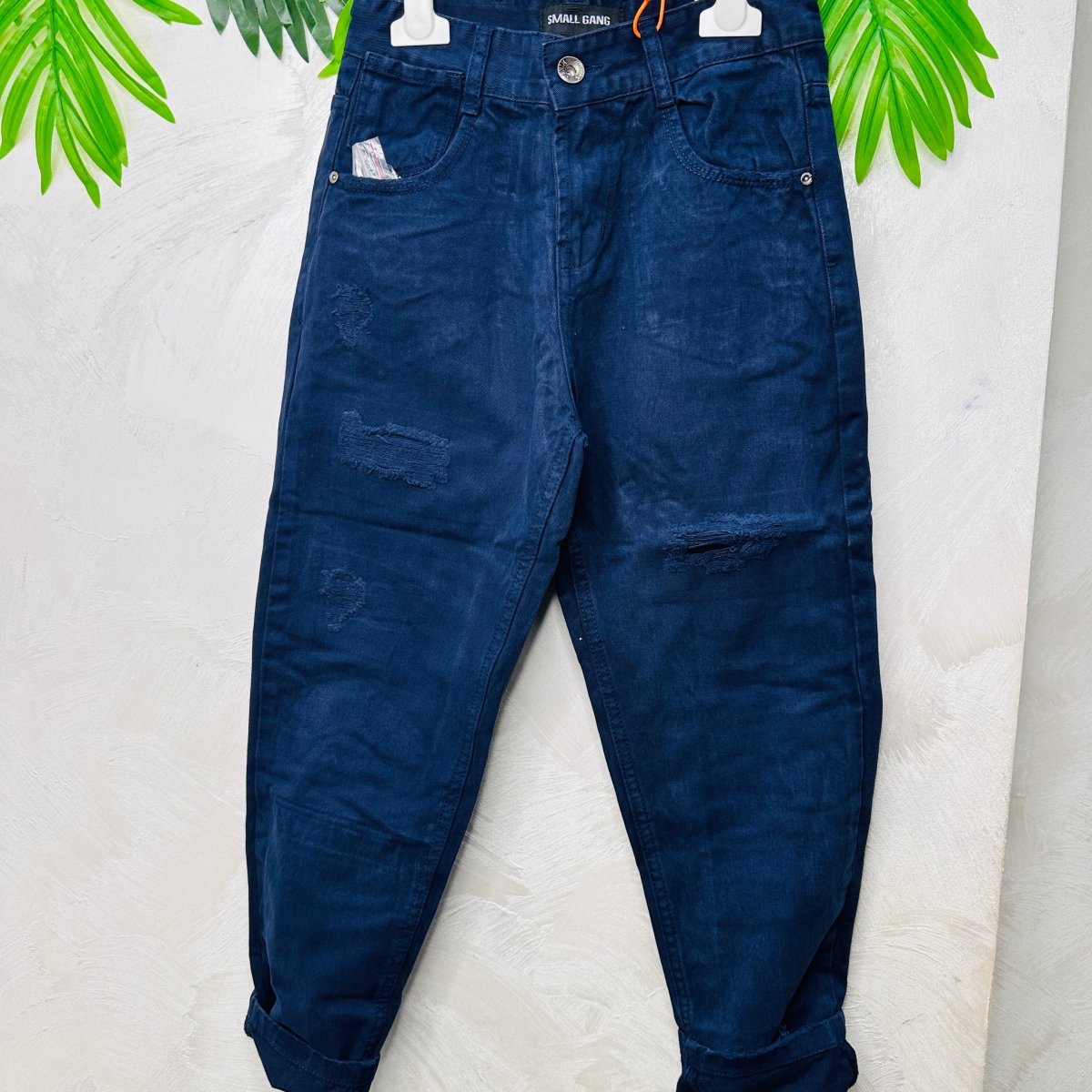 Pantalone Strappo blu - Piccole Canaglie - PC22592