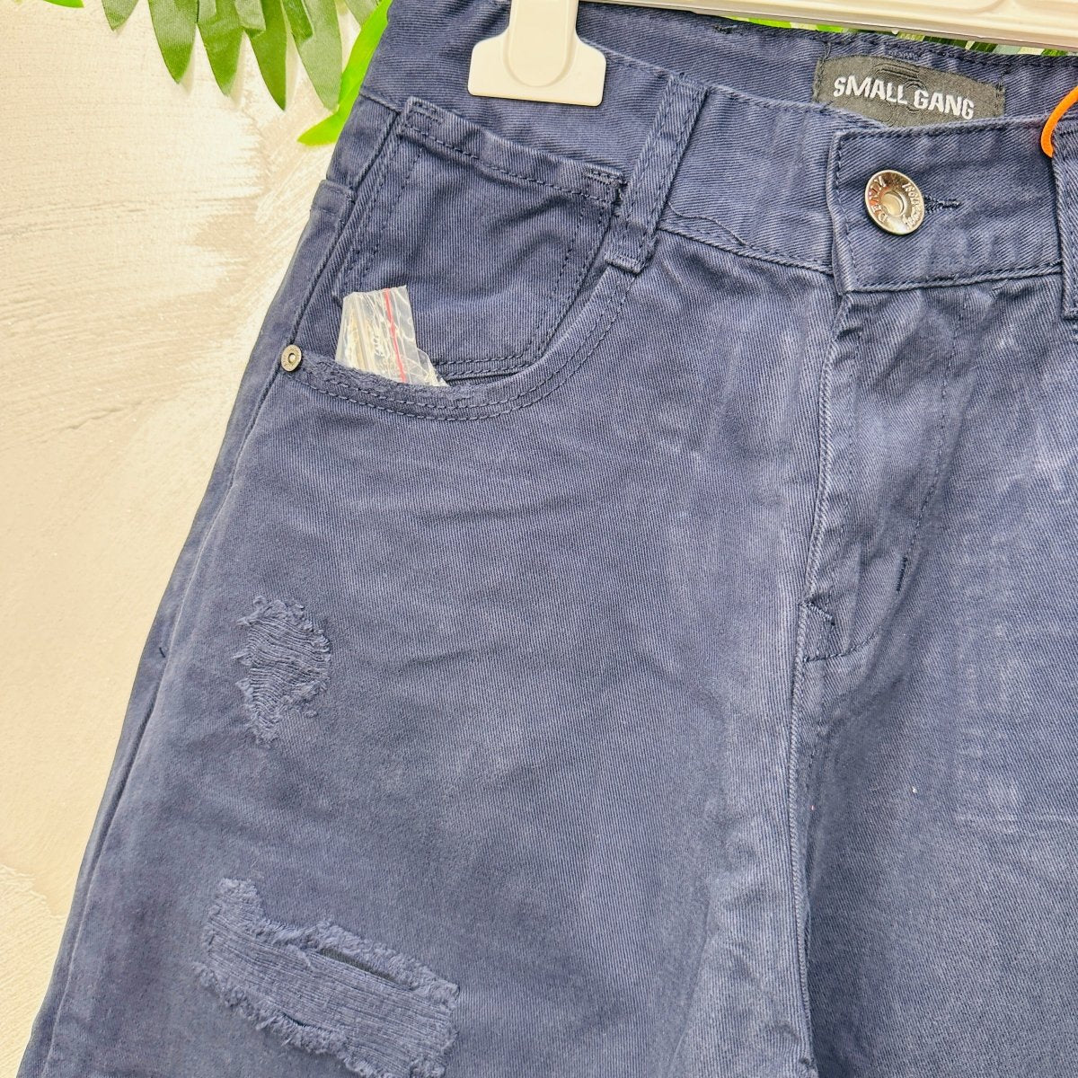 Pantalone Strappo blu - Piccole Canaglie - PC22592