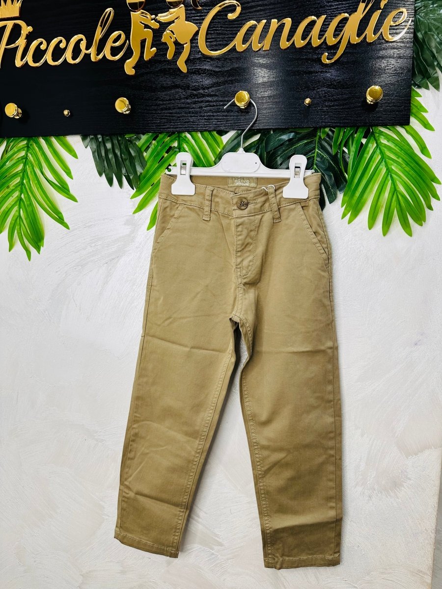 PAntalone Tasche a Filo Begie Cotone - Piccole Canaglie - PC26326