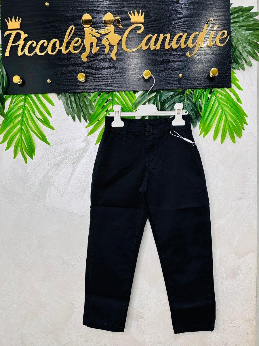 PAntalone Tasche a Filo Nero Cotone - Piccole Canaglie - PC26333