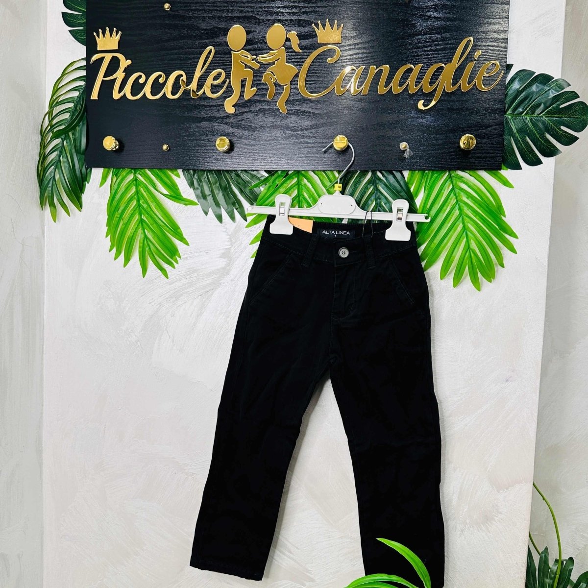 Pantalone Tasche Filo nero anni - Piccole Canaglie - PC22503