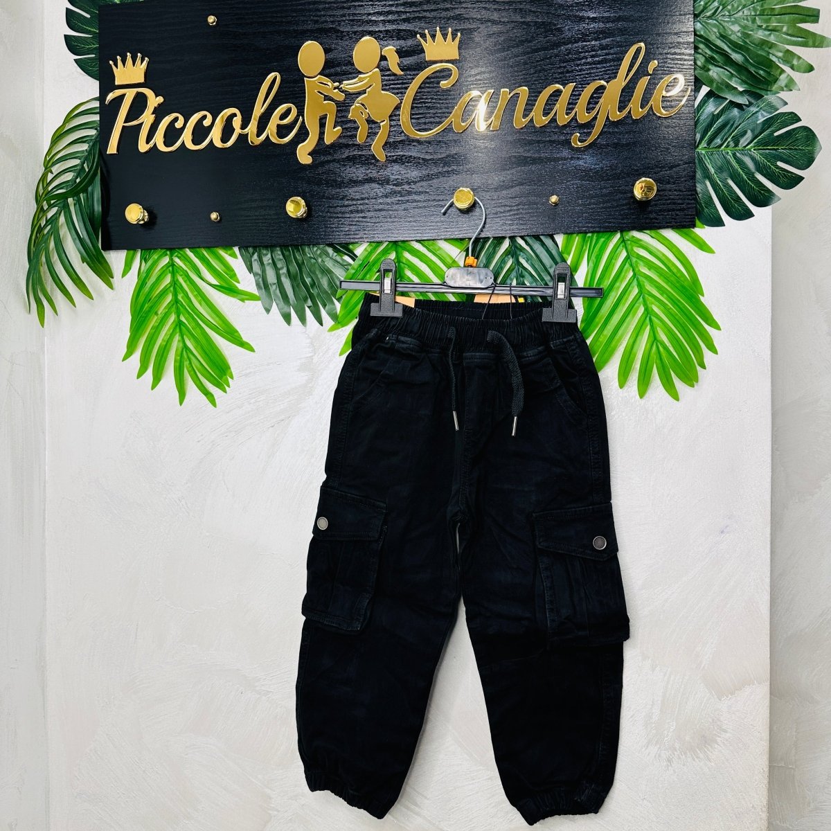 Pantalone Tasconi nero - Piccole Canaglie - PC22612