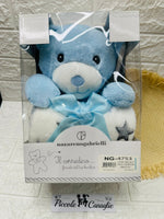 Peluche Neoanti + coperta in pile dim 90x75 NG4753 celeste - Piccole Canaglie - PC29586