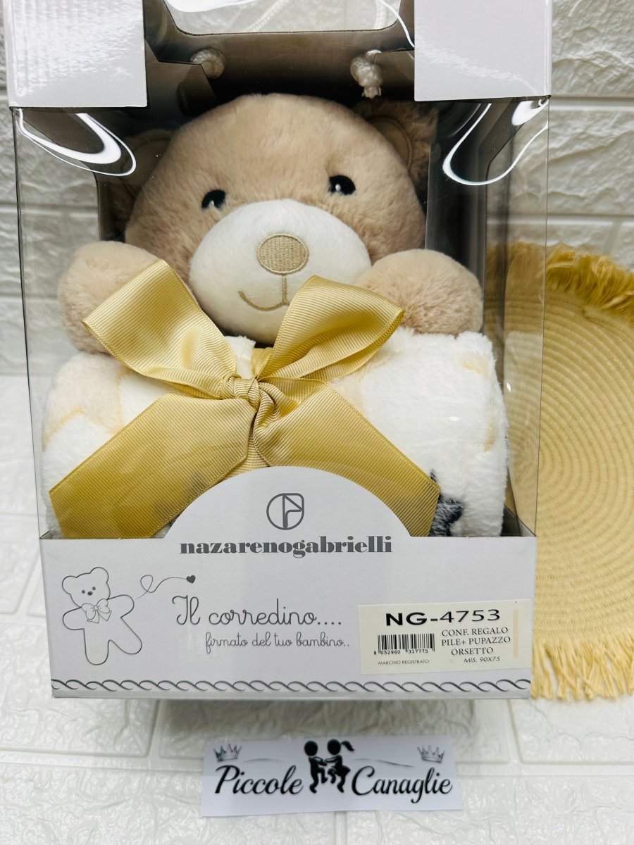 Peluche Neoanti + coperta in pile dim 90x75 NG4753 panna - Piccole Canaglie - PC29584