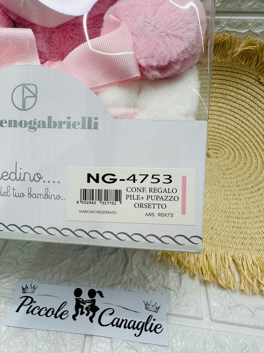 Peluche Neoanti + coperta in pile dim 90x75 NG4753 rosa - Piccole Canaglie - PC29585