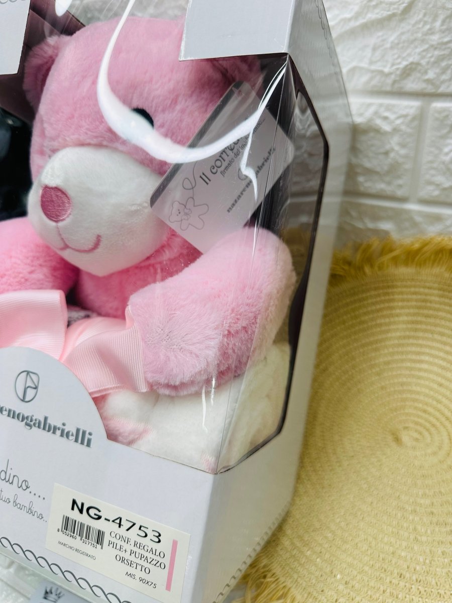 Peluche Neoanti + coperta in pile dim 90x75 NG4753 rosa - Piccole Canaglie - PC29585