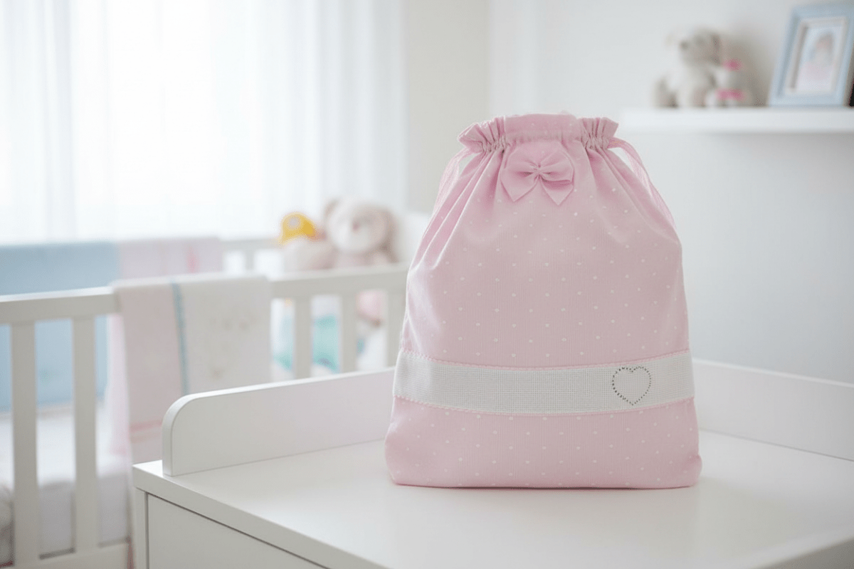 Sacchetto Primo cambio Rosa 🩷Dim35x45 - Piccole Canaglie - PC20622