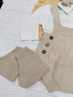 Salopetta Pagliaccetto Filocotone Beige Ng2045 Dis1 - Piccole Canaglie - PC25915