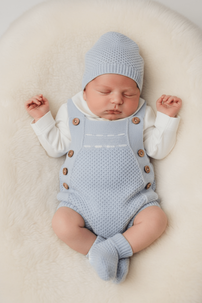 Salopetta Pagliaccetto Filocotone Celeste Ng2045 Dis1 - Piccole Canaglie - PC25924