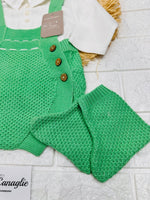 Salopetta Pagliaccetto Filocotone Verde Ng2045 Dis1 - Piccole Canaglie - PC25921