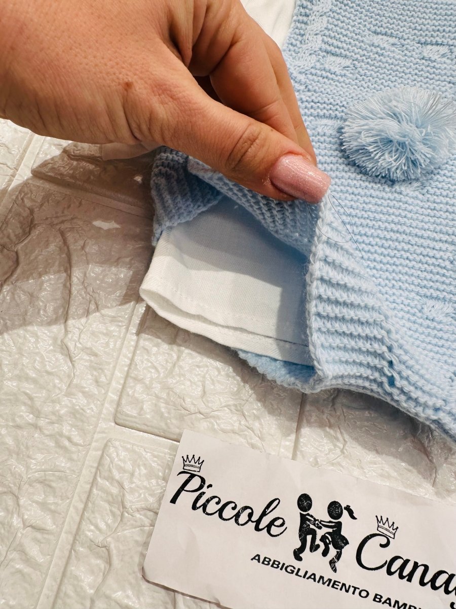 Salopetta Pon Pon Celeste - Piccole Canaglie - PC24565