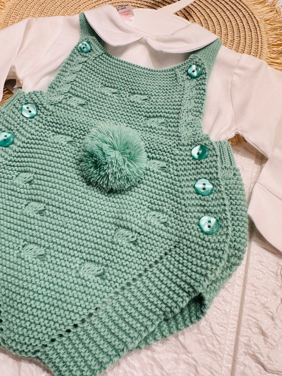 Salopetta Pon Pon Verde - Piccole Canaglie - PC24586