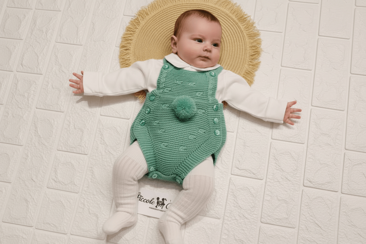 Salopetta Pon Pon Verde - Piccole Canaglie - PC24586