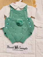 Salopetta Pon Pon Verde - Piccole Canaglie - PC24586