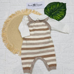 Salopetta Righe Begie - Piccole Canaglie - PC22939