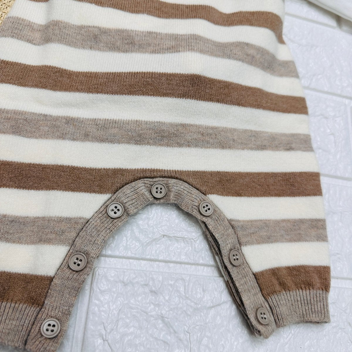 Salopetta Righe Begie - Piccole Canaglie - PC22939