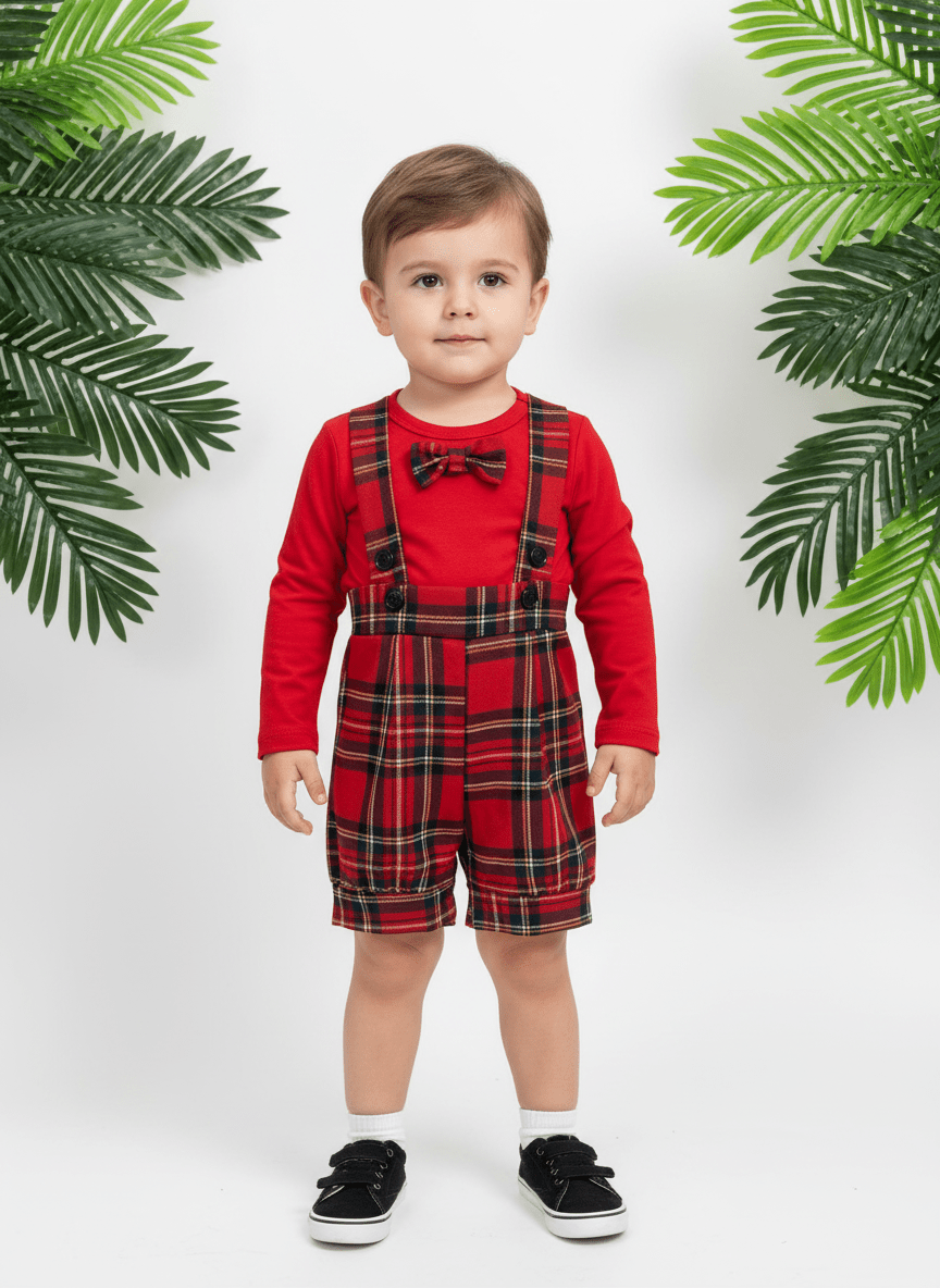 Salopetta scozzese bimbo - Piccole Canaglie - 