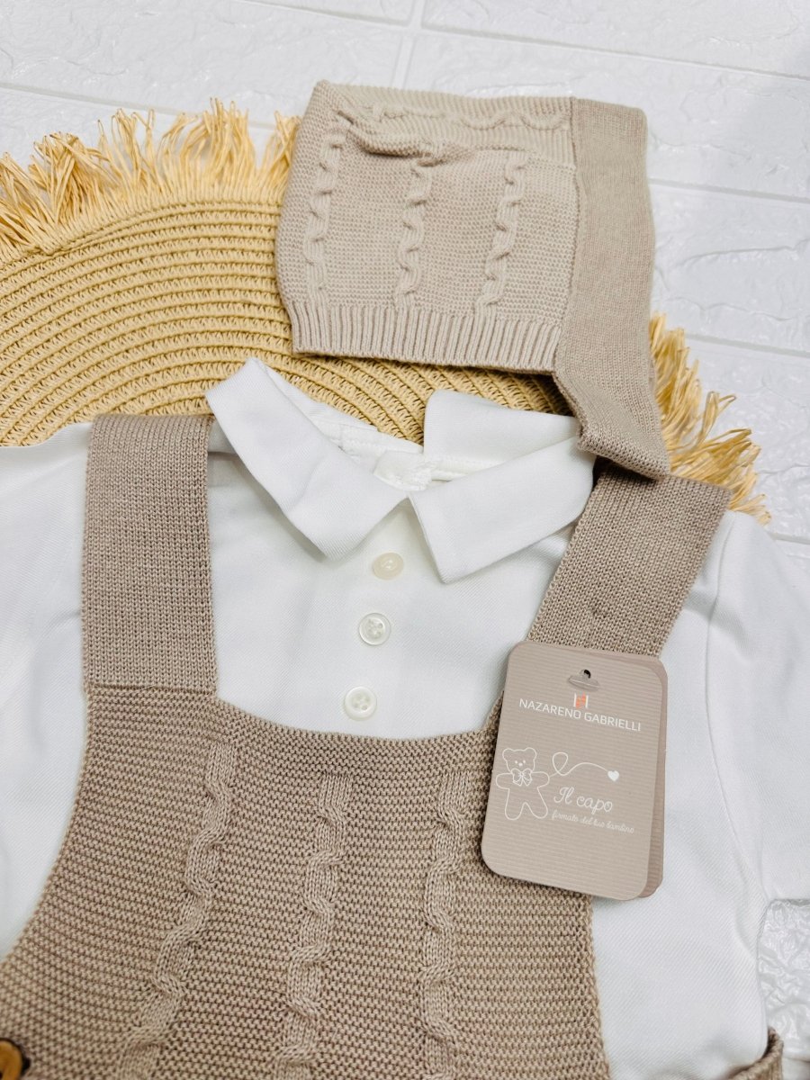 Salopette Pagliaccetto Beige Ng2045 - Piccole Canaglie - PC25857