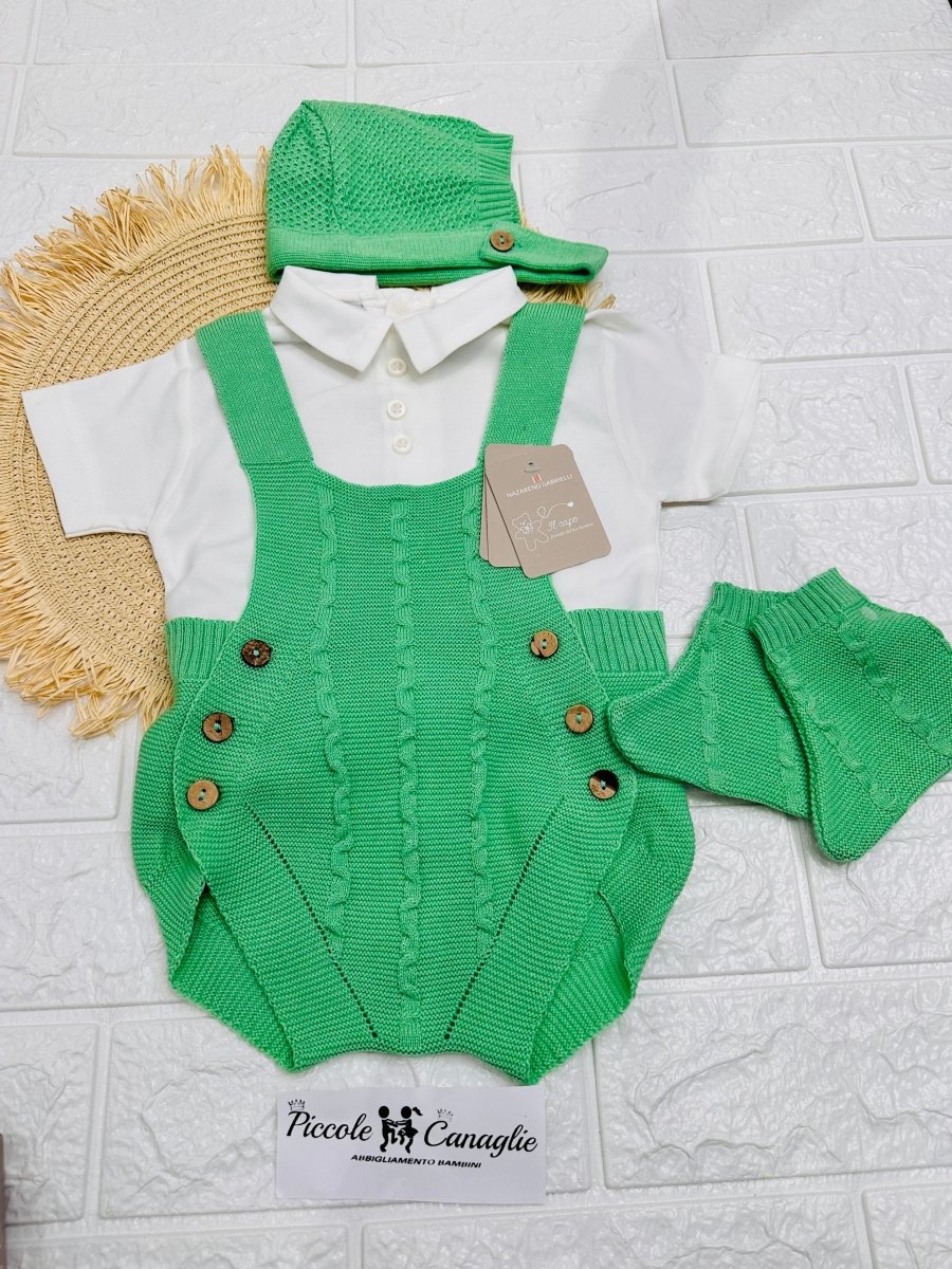 Salopette Pagliaccetto Verde Ng2045 - Piccole Canaglie - PC25851