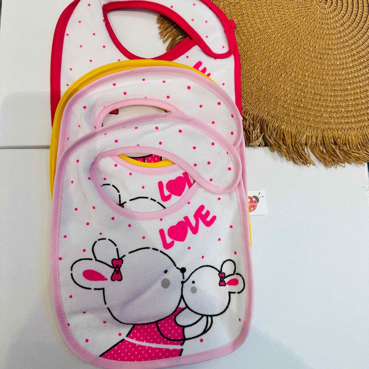 Set 6 bavette a strappo neonata - Piccole Canaglie - PC20638