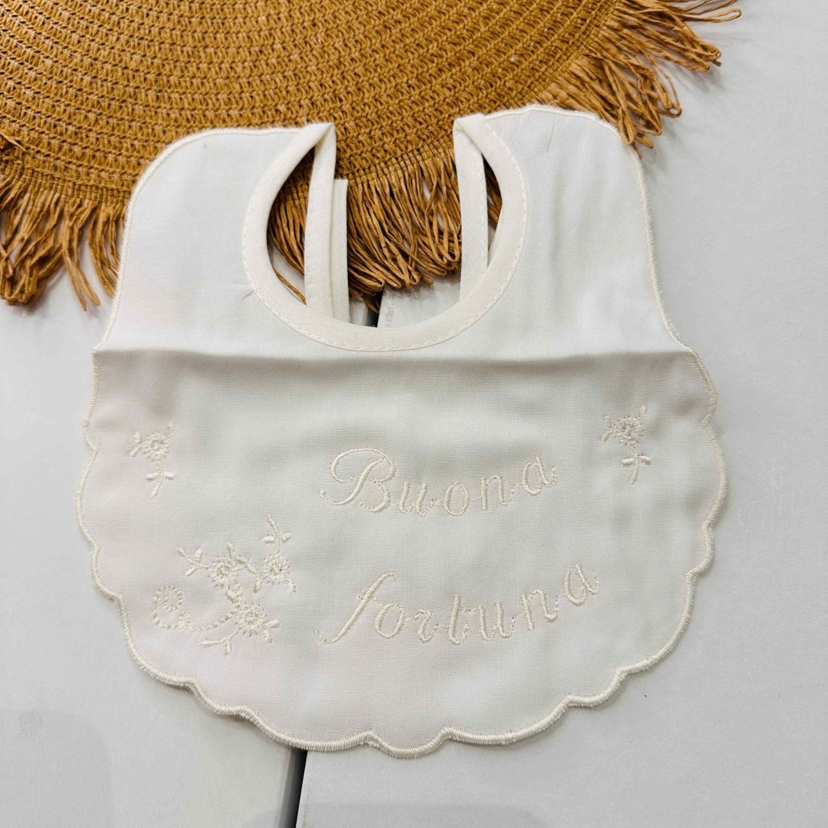 Set camicina e bavetta della fortuna panna - Piccole Canaglie - PC20650