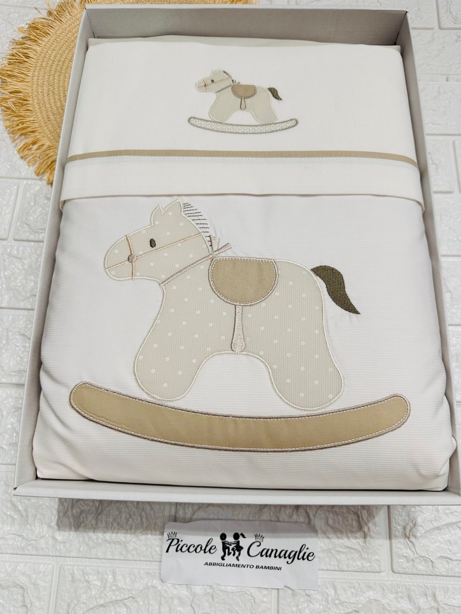 Set completo Carrozzina cavallino tortora SSCS028165 - Piccole Canaglie - PC24515