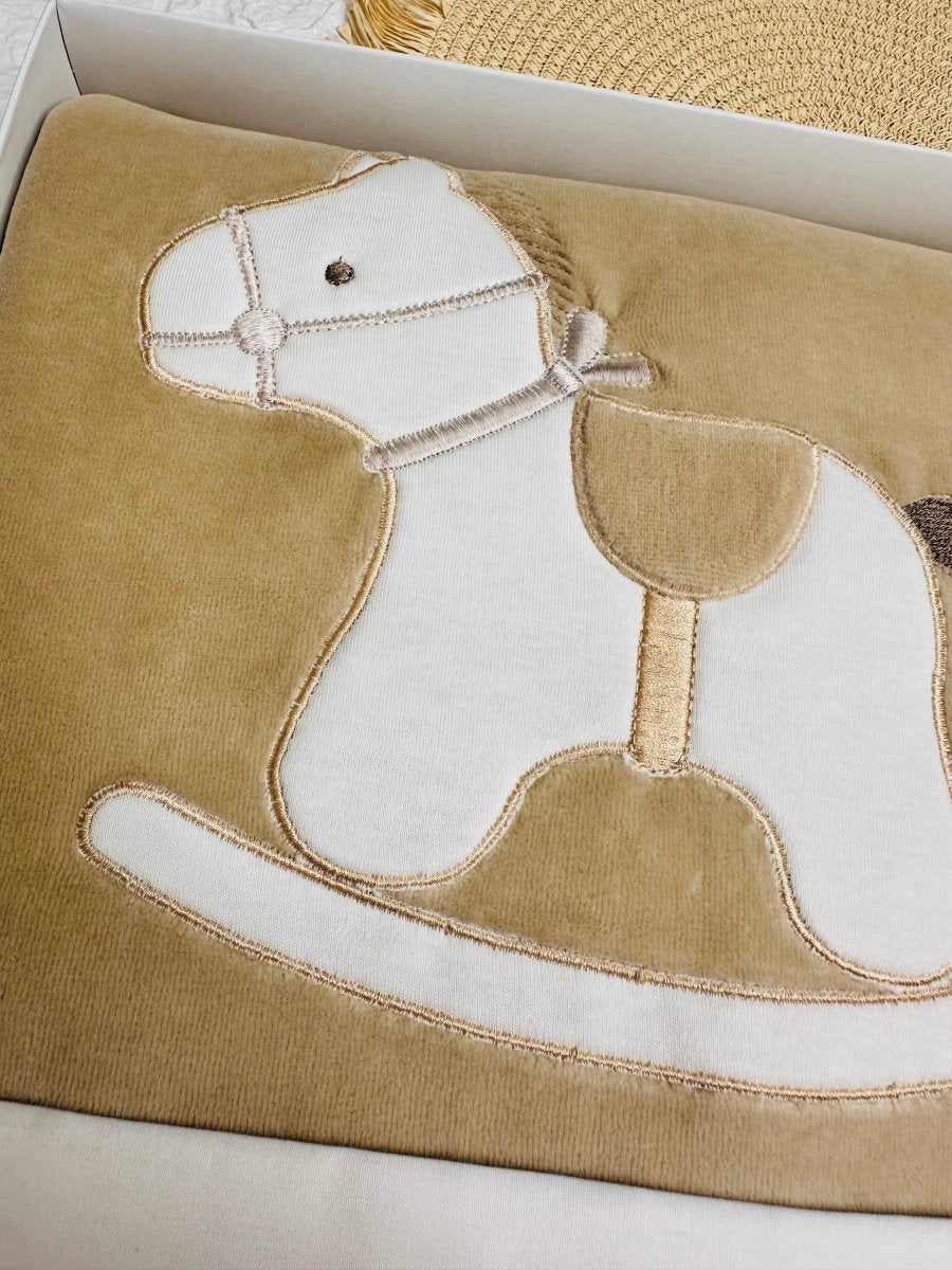 Set completo carrozzina ciniglia Cavallino Begie 35412 - Piccole Canaglie - PC24019