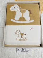 Set completo carrozzina ciniglia Cavallino Begie 35412 - Piccole Canaglie - PC24019