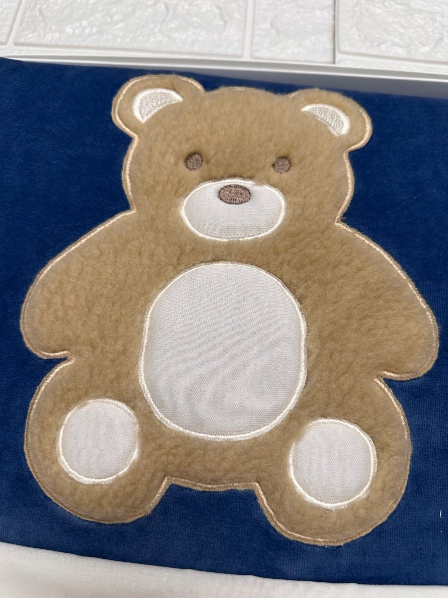 Set Completo carrozzina ciniglia orso blu - Piccole Canaglie - PC23327