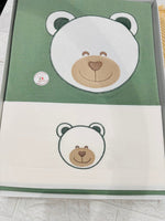 Set completo carrozzina cotone orso verde 35104 - Piccole Canaglie - PC26402