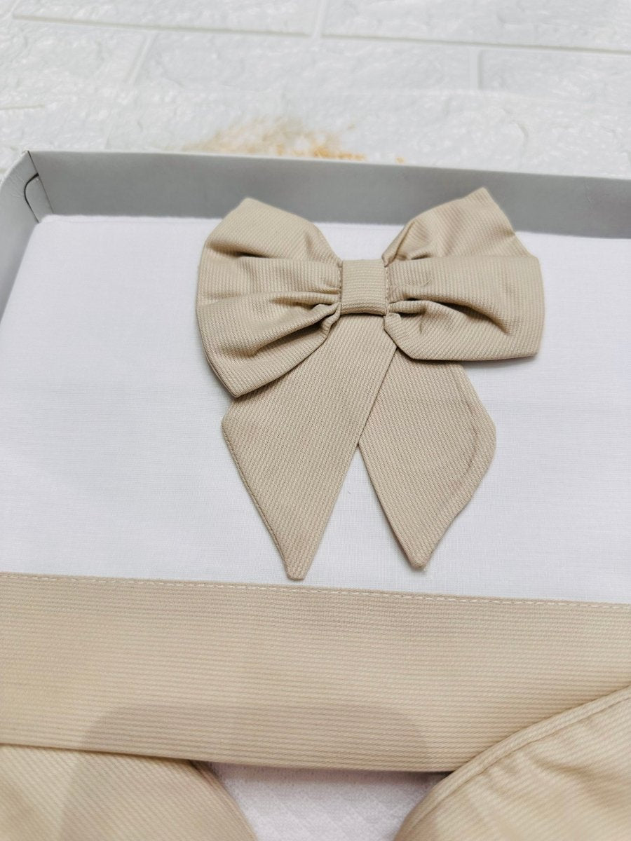 Set Completo Carrozzina fiocco beige Scr027104 - Piccole Canaglie - PC26424