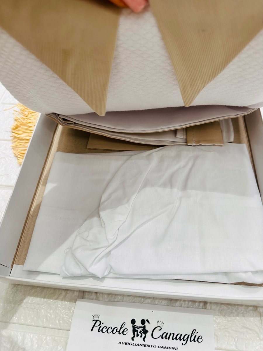 Set Completo Carrozzina fiocco beige Scr027104 - Piccole Canaglie - PC26424