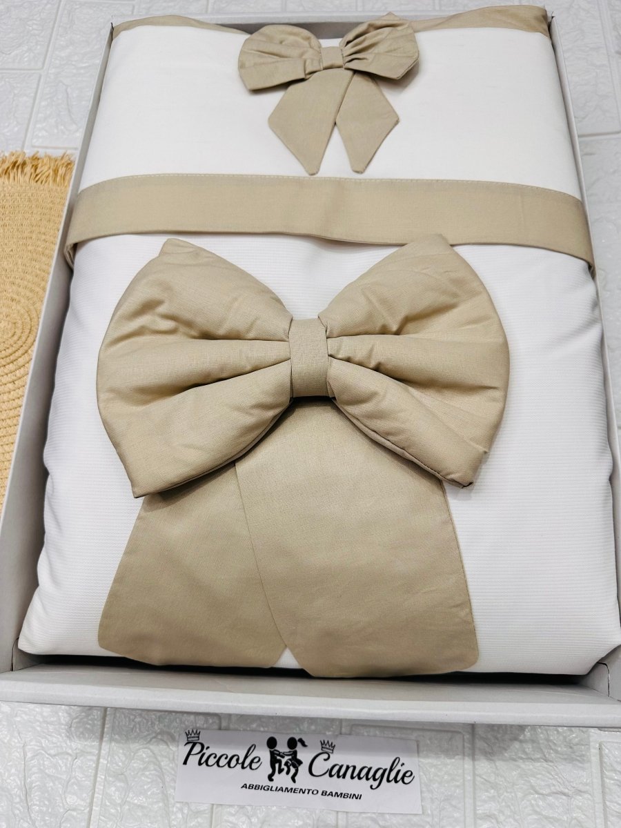 Set Completo Carrozzina Fiocco Beige Sscs028104 - Piccole Canaglie - PC25233