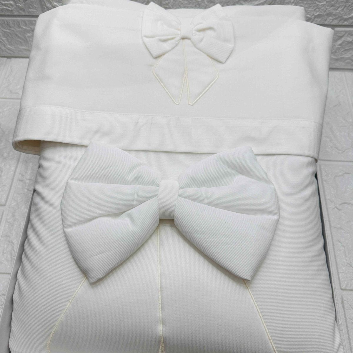 Set completo carrozzina fiocco bianco - Piccole Canaglie - PC20652