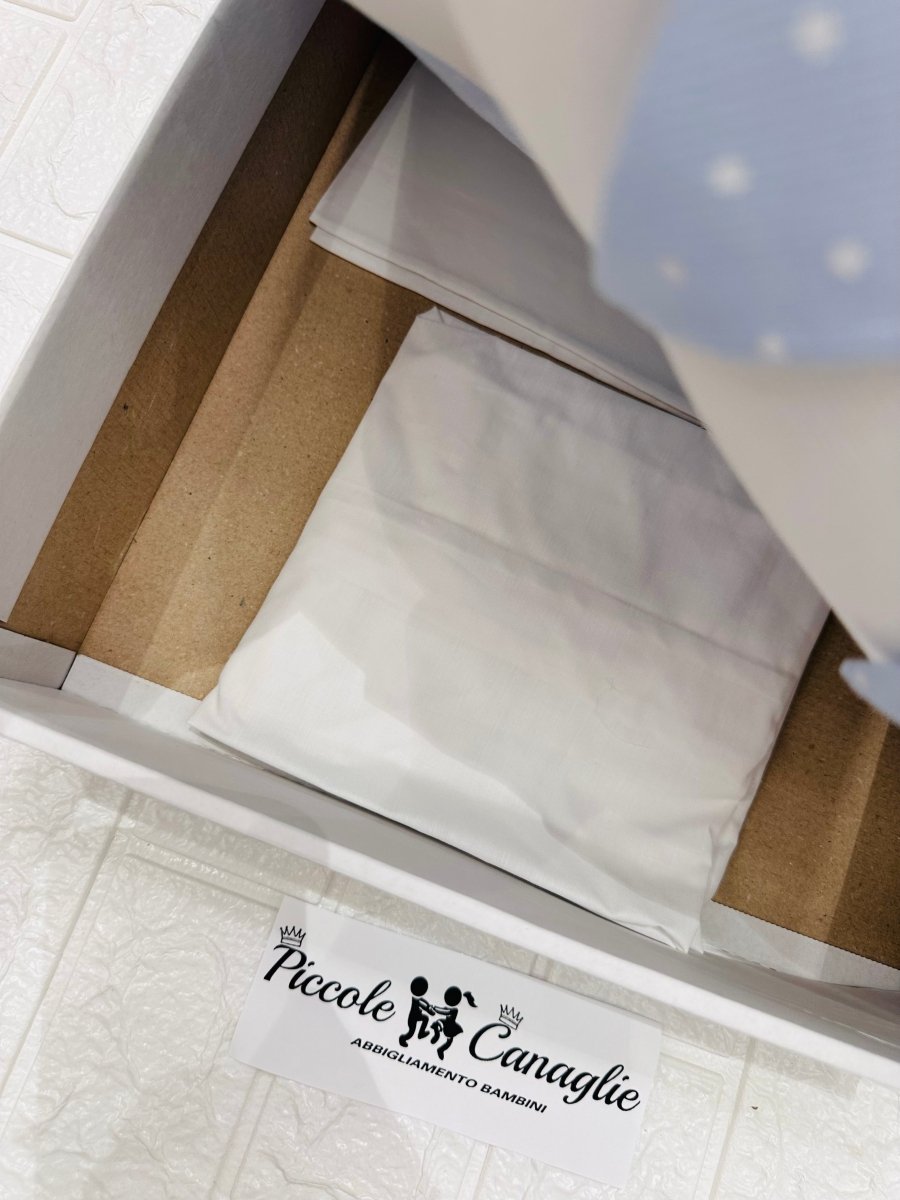 Set Completo Carrozzina fiocco celeste pois SSCS028104 - Piccole Canaglie - PC23292