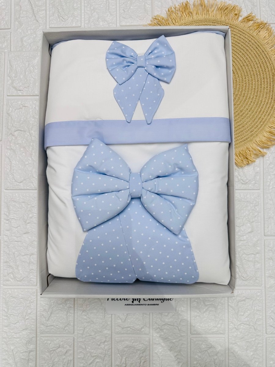 Set Completo Carrozzina fiocco celeste pois SSCS028104 - Piccole Canaglie - PC23292