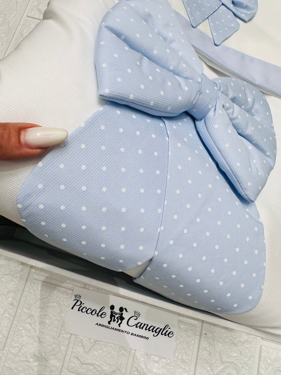 Set Completo Carrozzina fiocco celeste pois SSCS028104 - Piccole Canaglie - PC23292