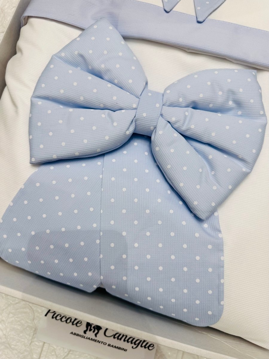 Set Completo Carrozzina fiocco celeste pois SSCS028104 - Piccole Canaglie - PC23292