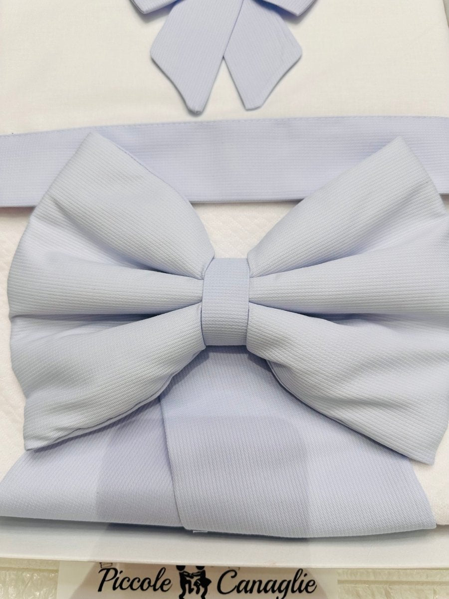 Set Completo Carrozzina fiocco celeste Scr027104 - Piccole Canaglie - PC26428