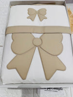 Set Completo Carrozzina Fiocco Ricamato Begie SSCS028104R - Piccole Canaglie - PC24730