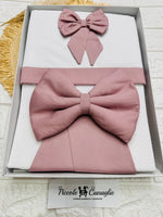 Set Completo Carrozzina fiocco rosa antico Scr027104 - Piccole Canaglie - PC26425