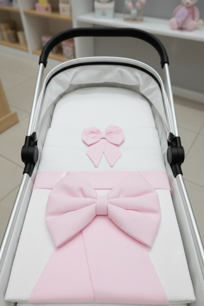 Set Completo Carrozzina Fiocco Rosa Scr027104 - Piccole Canaglie - PC26429